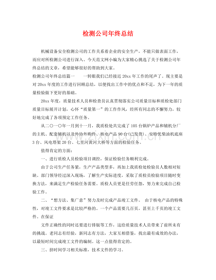检测公司年终总结 .docx_第1页