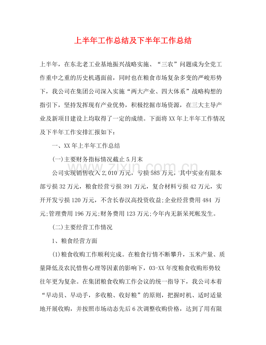 上半年工作总结及下半年工作总结.docx_第1页