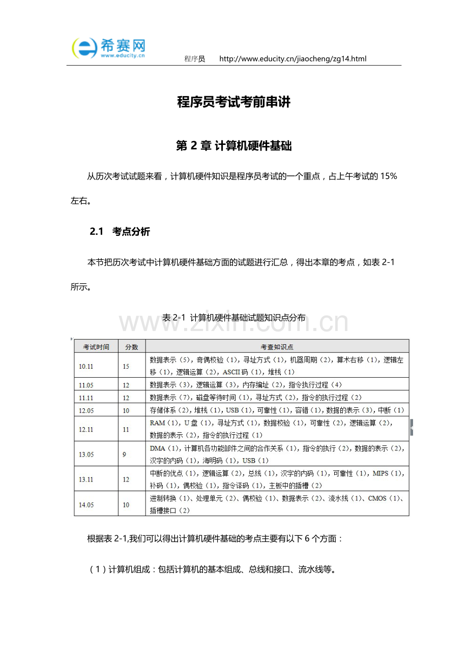 软考教材分享：程序员考试考前串讲.docx_第1页