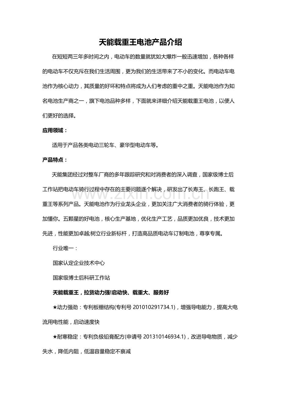 天能载重王电池产品介绍.docx_第1页