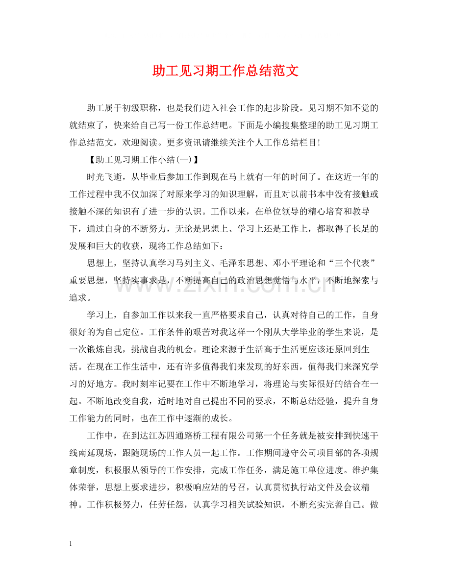 助工见习期工作总结范文.docx_第1页
