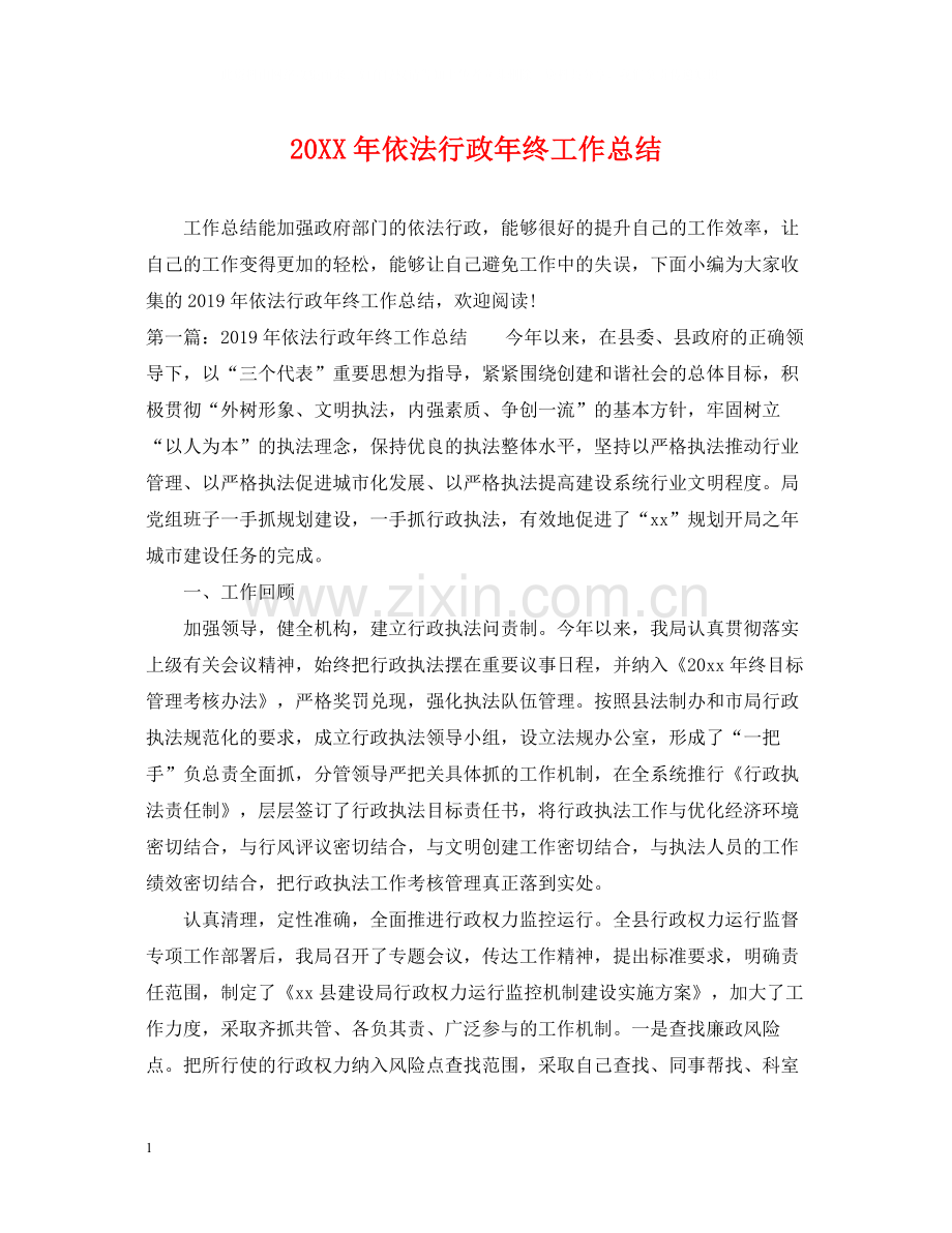 依法行政年终工作总结.docx_第1页