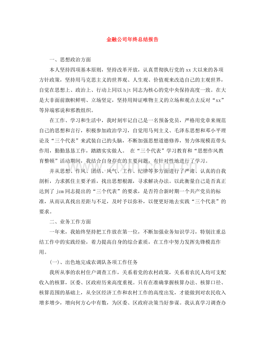 金融公司年终总结报告.docx_第1页