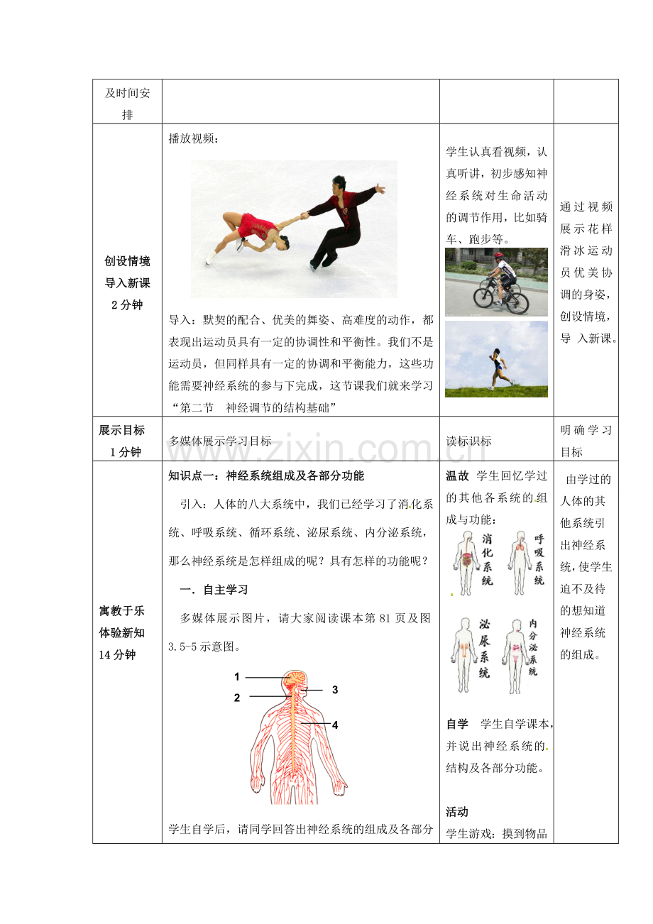 七年级生物下册 第3单元 第5章 第2节 神经调节的结构基础（第1课时）教案1 （新版）济南版.doc_第2页