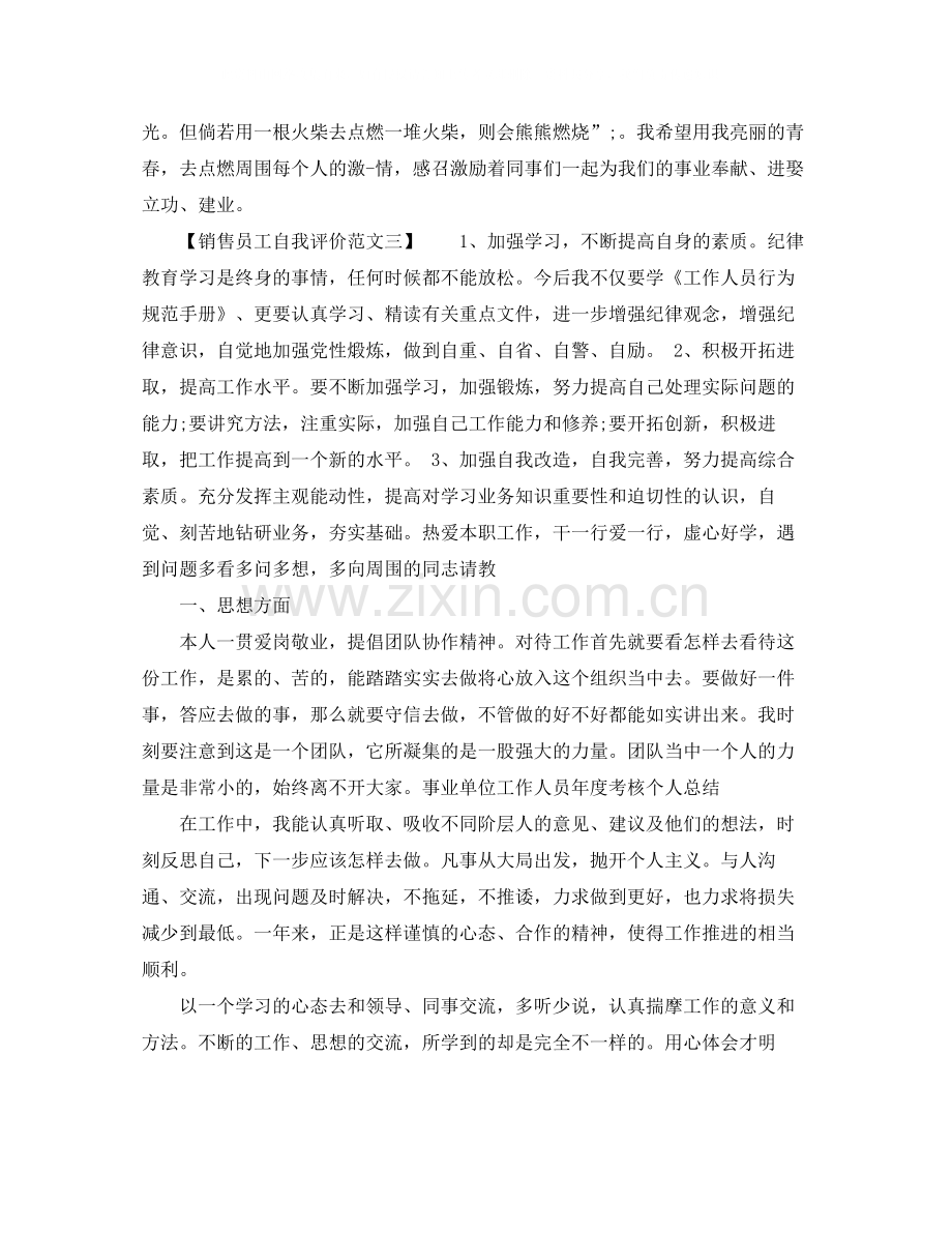 销售员工自我评价表格.docx_第2页