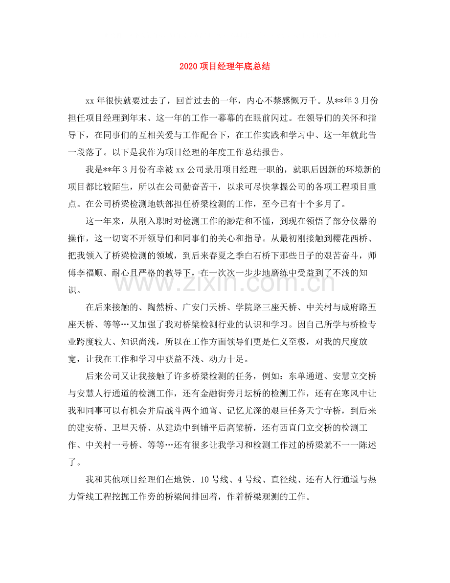 项目经理年底总结.docx_第1页