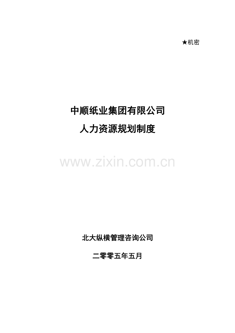 中顺纸业人力资源战略规划New!.doc_第1页