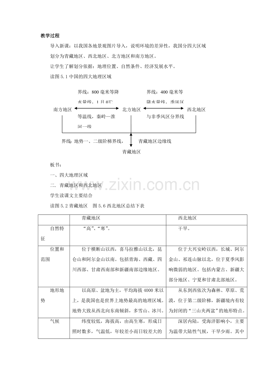 八年级地理下册 第五章 我国的地域差异教案 晋教版-人教版初中八年级下册地理教案.doc_第2页