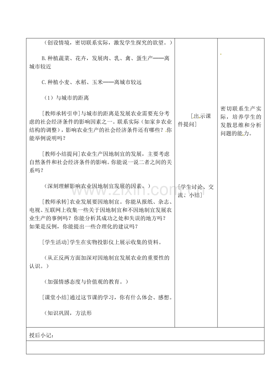 江苏省昆山市锦溪中学八年级地理上册 4-2 农业（第三课时）教案 （新版）新人教版 (2).doc_第2页