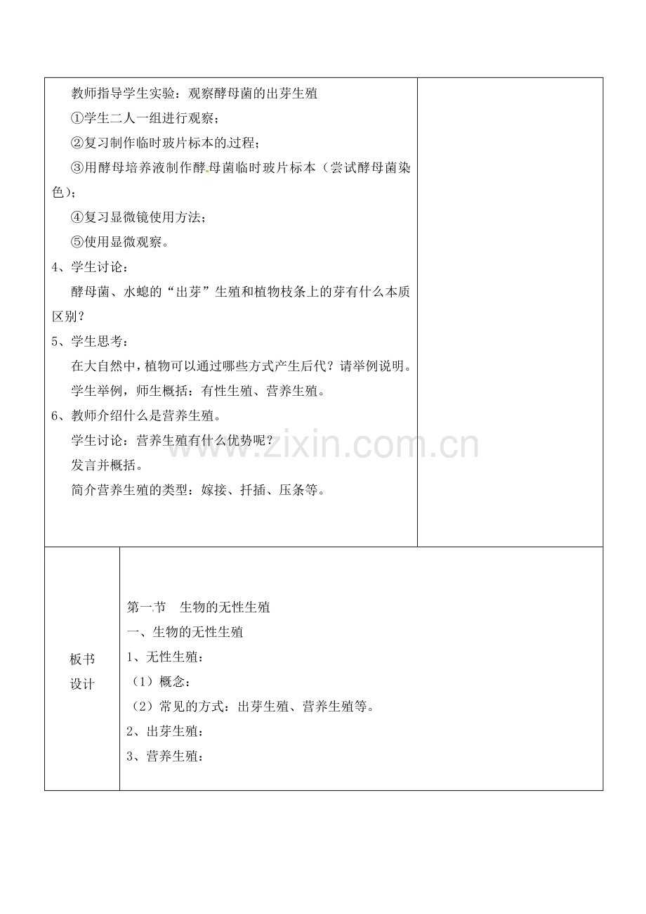八年级生物下册 21.1 生物的无性生殖教案1 （新版）苏教版-（新版）苏教版初中八年级下册生物教案.doc_第2页