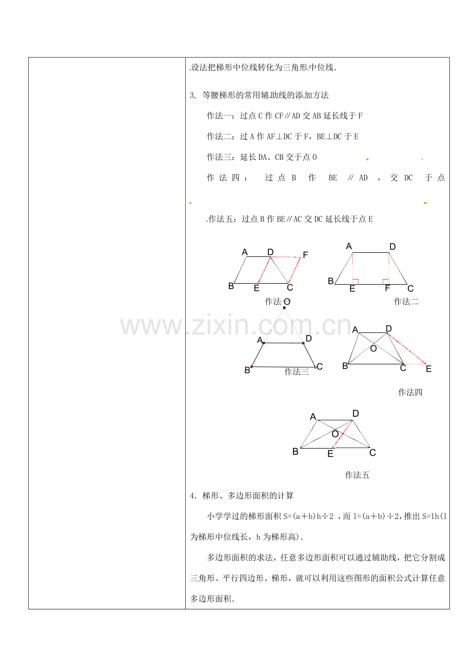 八年级数学下册 19.3梯形（三）教案 人教新课标版.doc_第2页