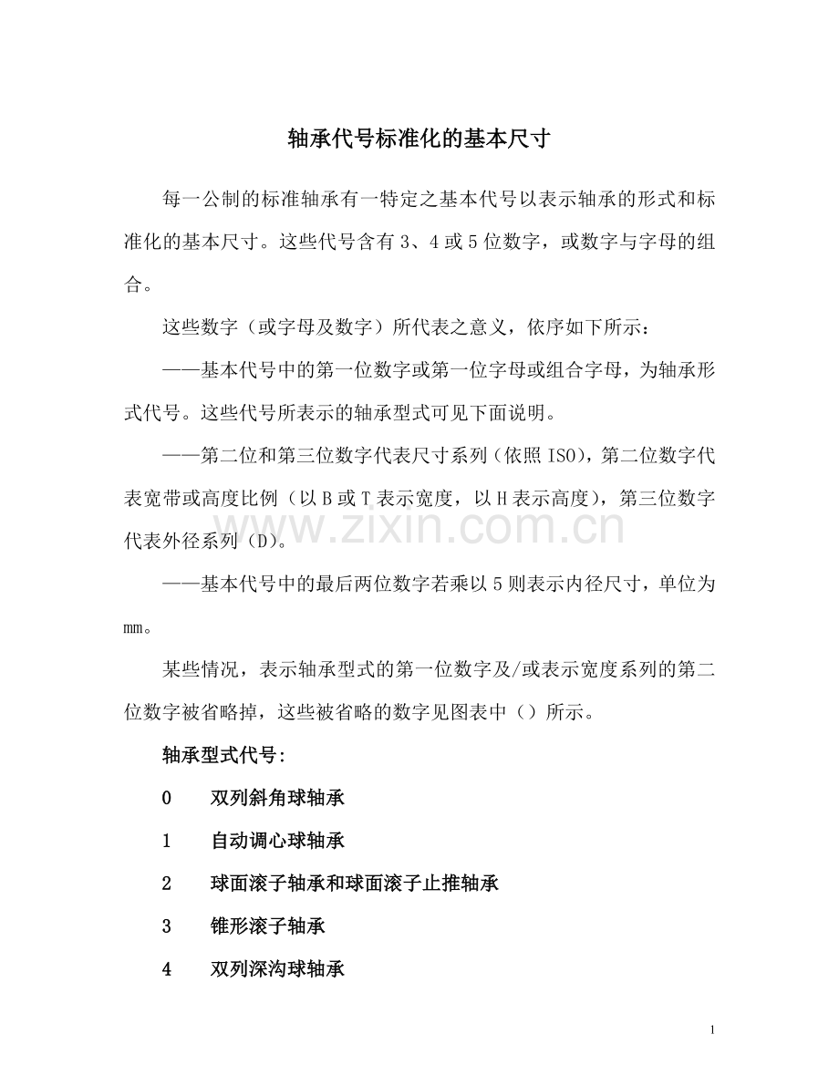 轴承代号标准化的基本尺寸.doc_第1页