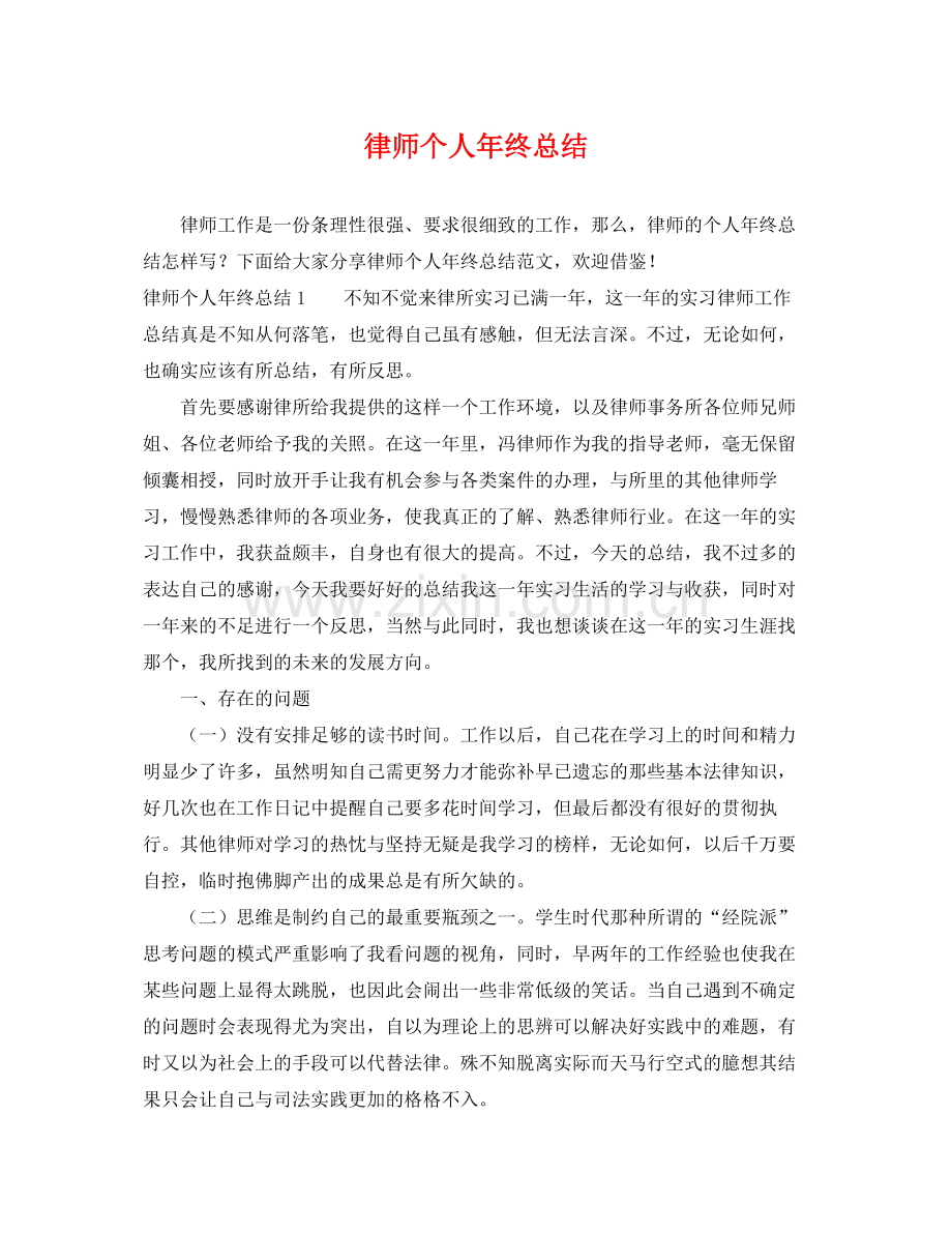 律师个人年终总结 .docx_第1页