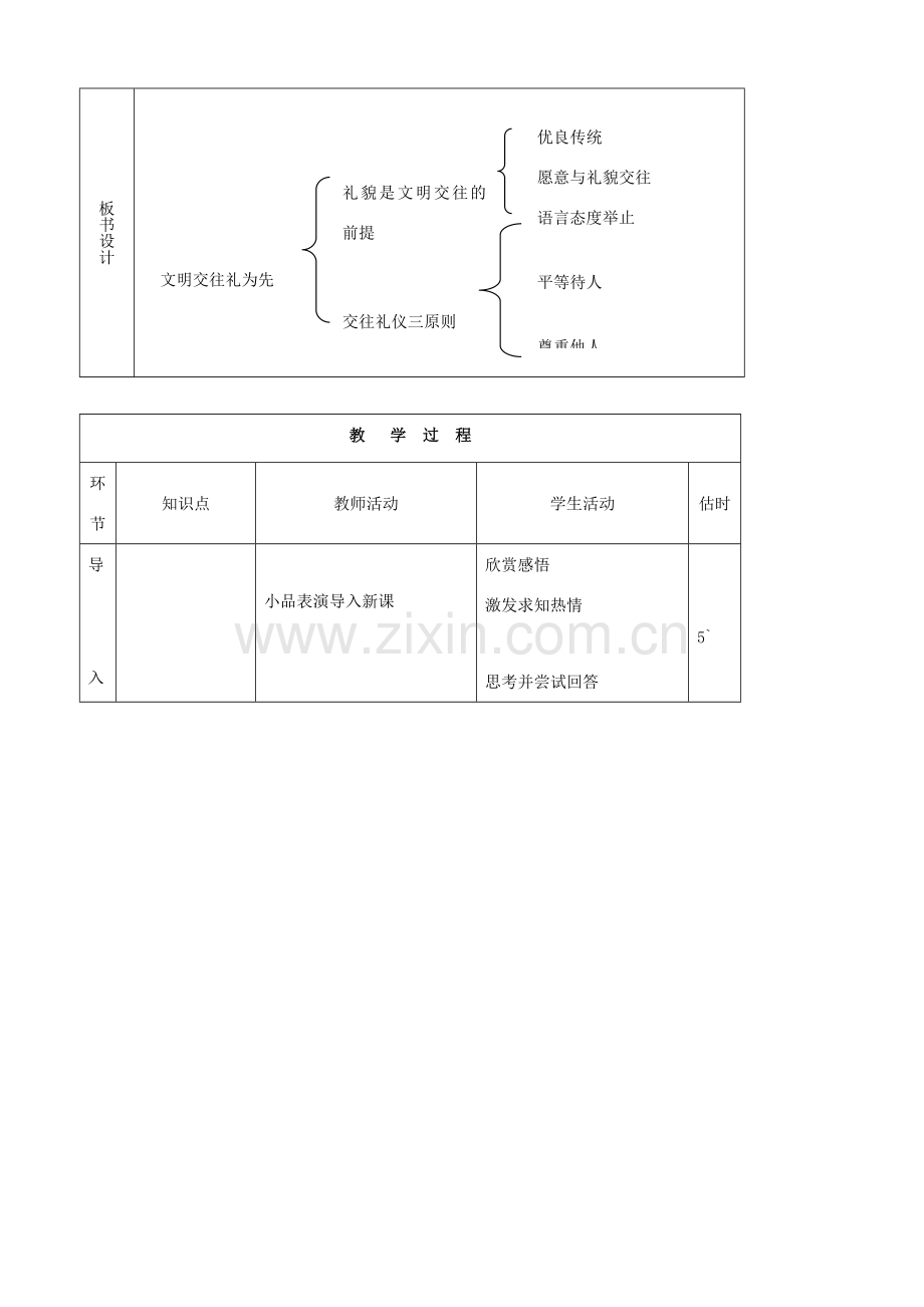 八年级思品上册 7文明交往礼为先同步教案 鲁教版.doc_第2页