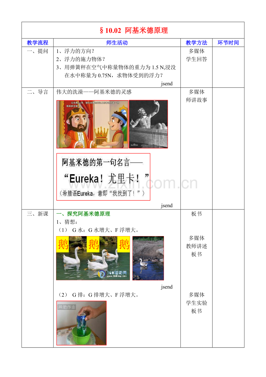 阿基米得原理教学设计.doc_第1页