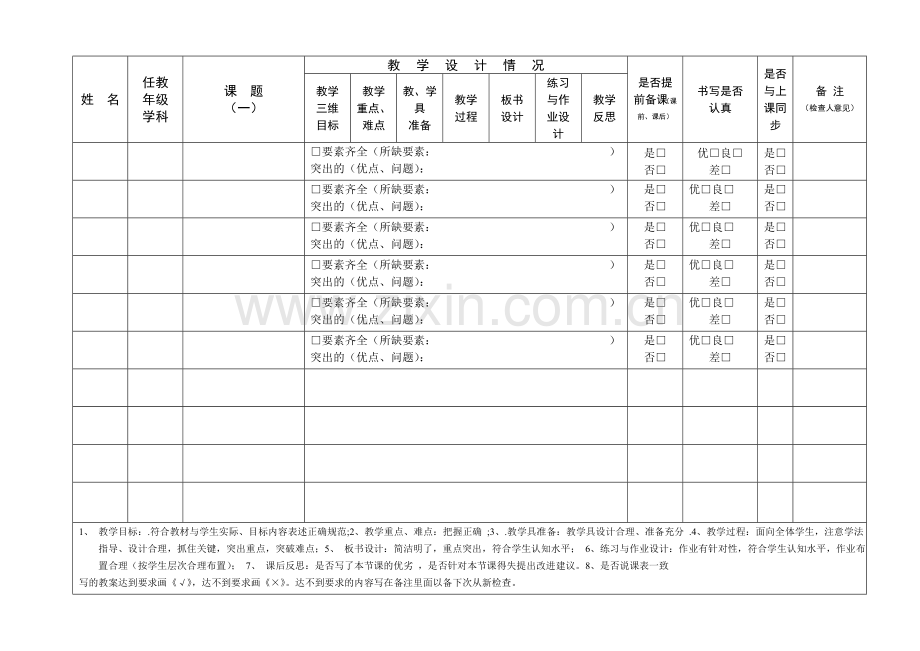 教师教案编写情况检查登记表.doc_第2页