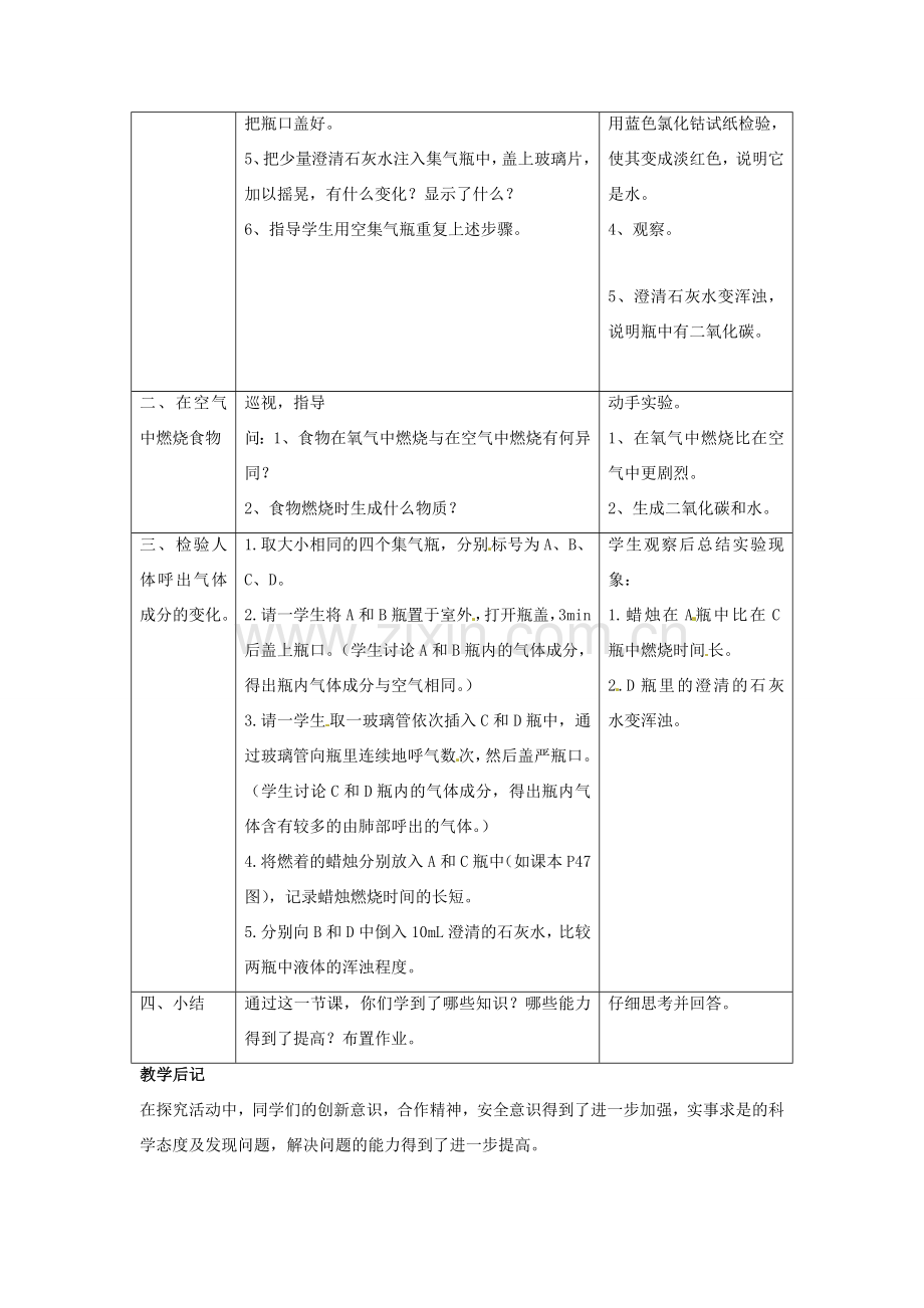 七年级生物下册 第10章 第一节 食物中能量的释放教案3 北师大版.doc_第2页