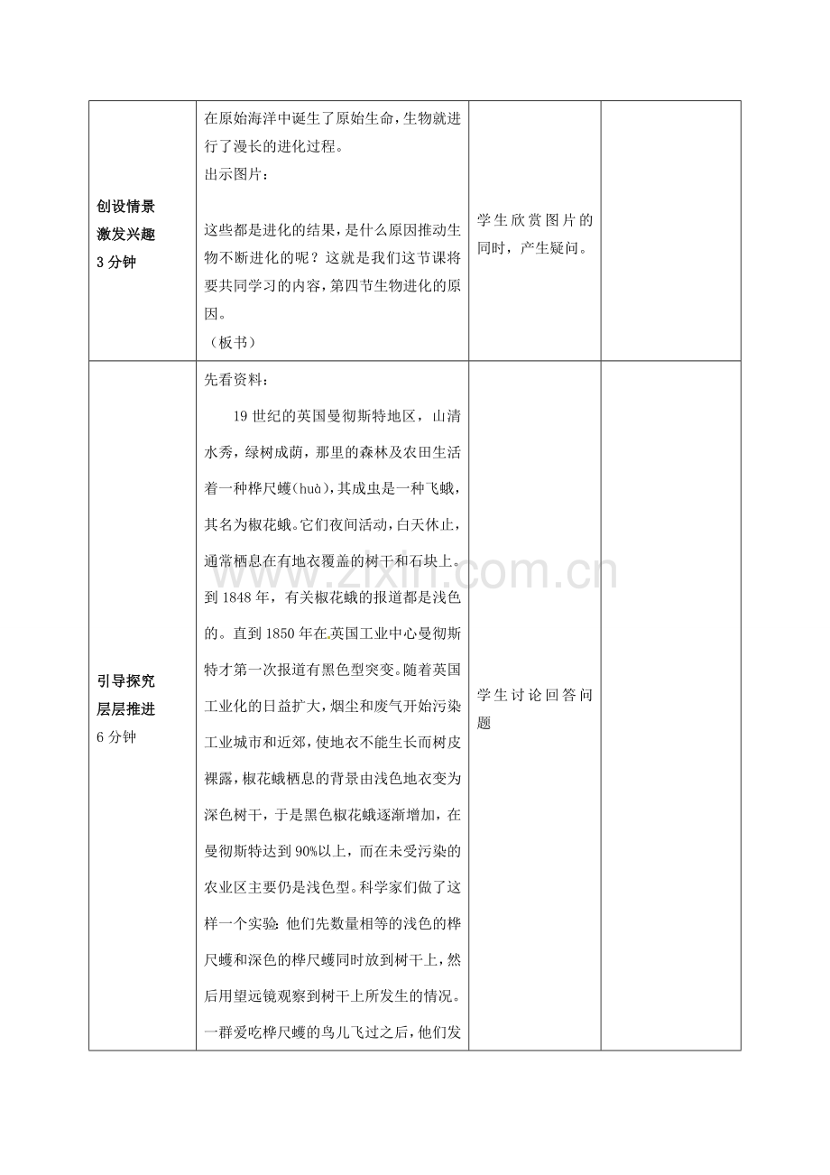山东省枣庄市峄城区吴林街道中学八年级生物下册《第五单元 第一章 生物进化的原因》教案 济南版.doc_第2页