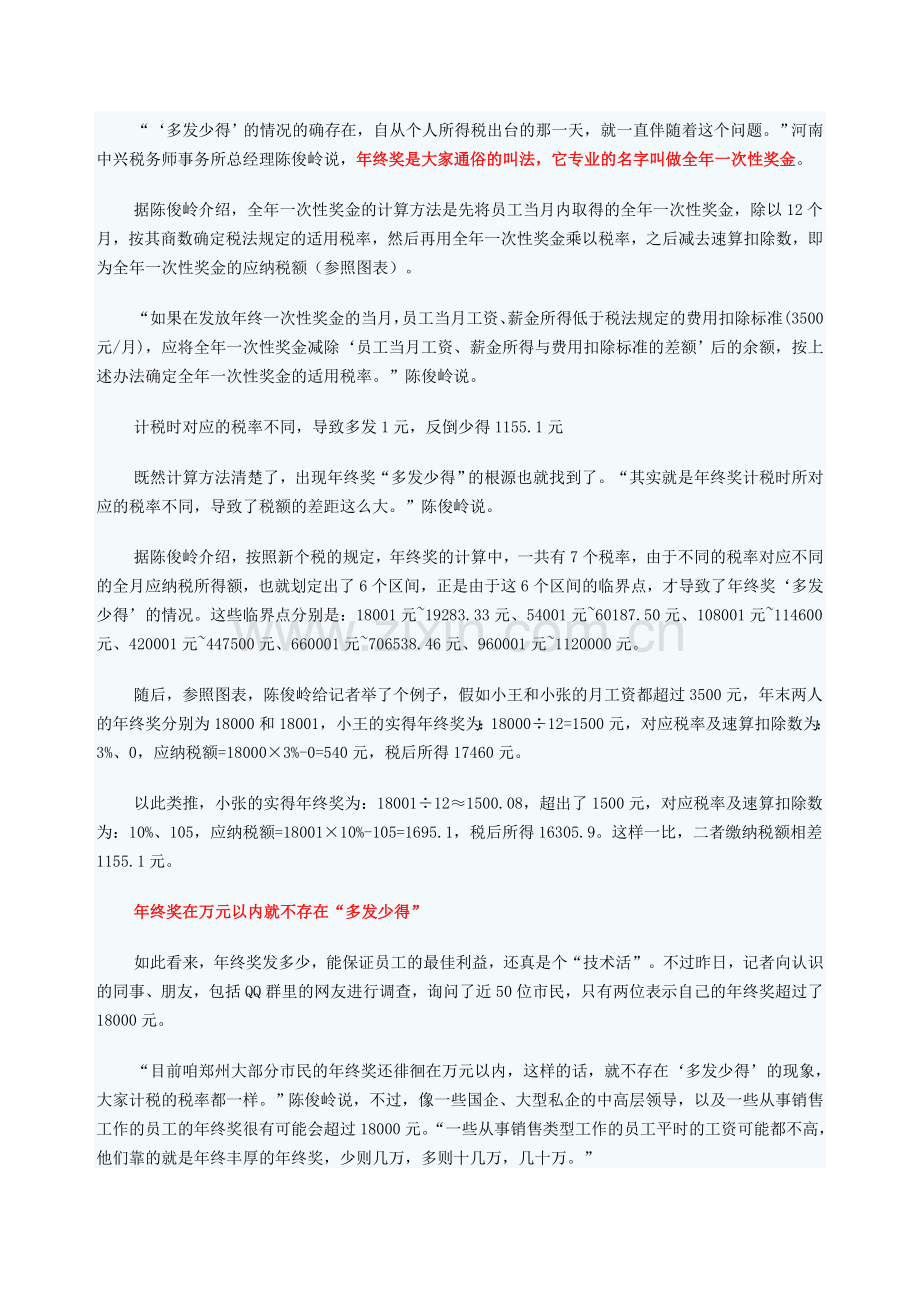 年终奖个税临界点 详解年终奖个税临界点.doc_第2页