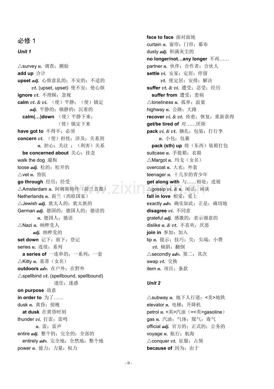 高中英语词汇表(必修一到选修十一全).doc_第2页