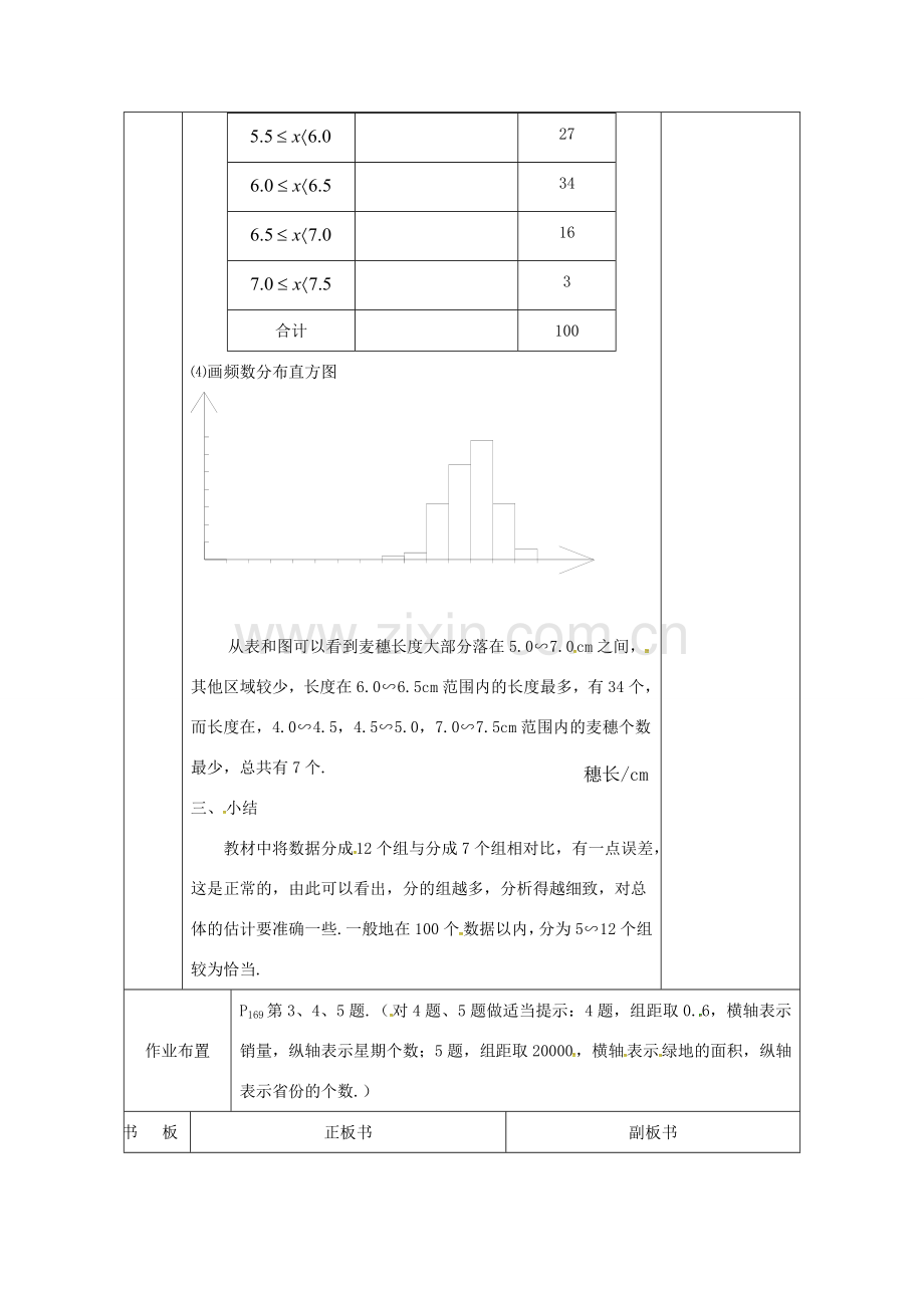山东省德州市武城县四女寺镇七年级数学下册 第10章 数据的收集整理与描述 10.2 直方图（三）教案 新人教版-新人教版初中七年级下册数学教案.doc_第2页