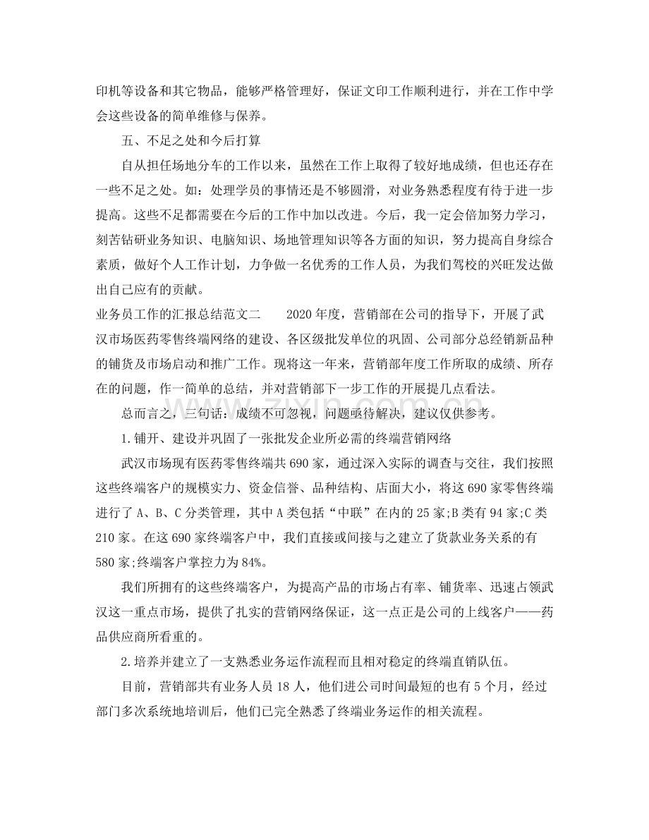 业务员工作的汇报总结.docx_第2页