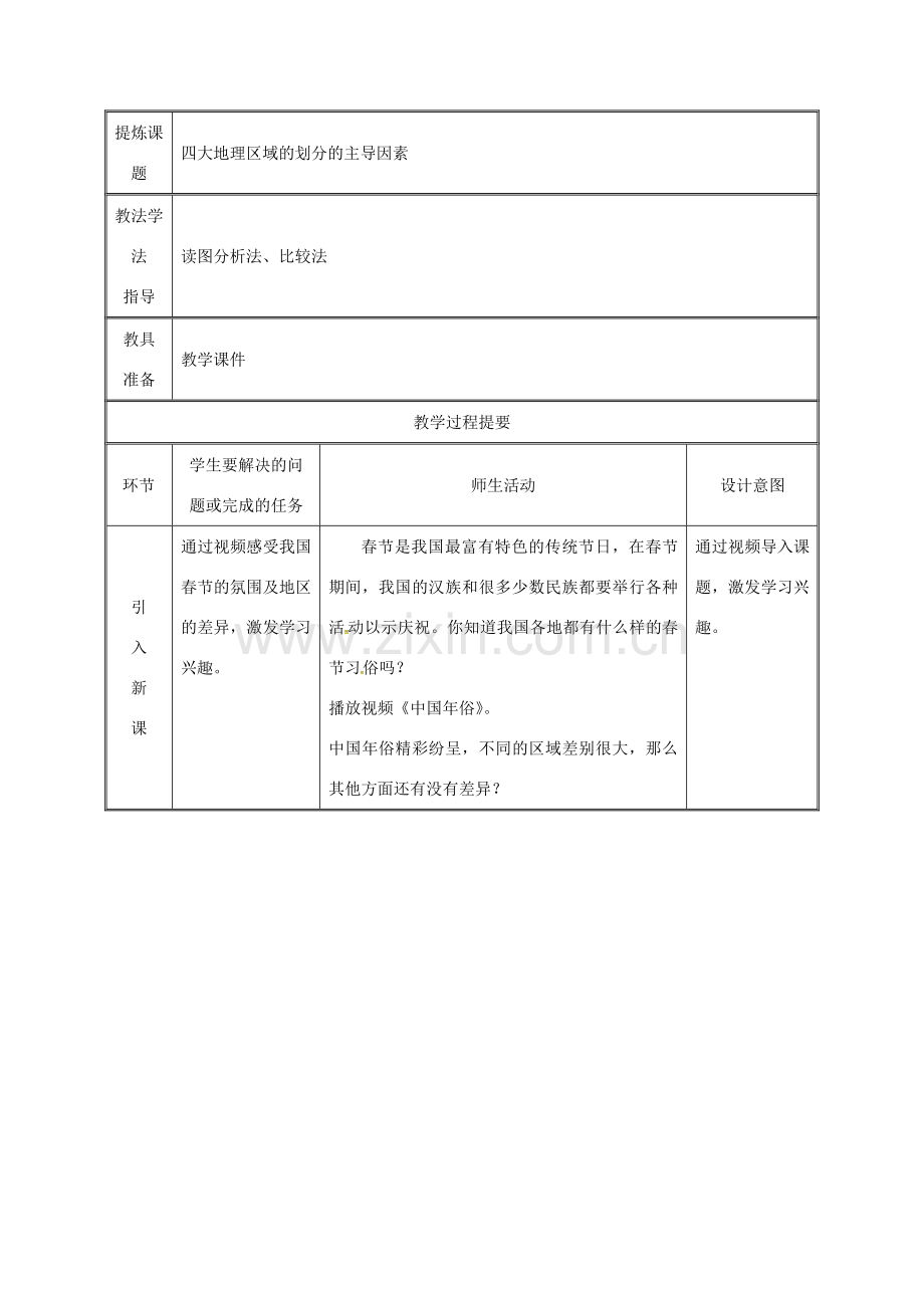 湖南省迎丰镇八年级地理下册 5中国的地理差异教案 （新版）新人教版-（新版）新人教版初中八年级下册地理教案.doc_第2页