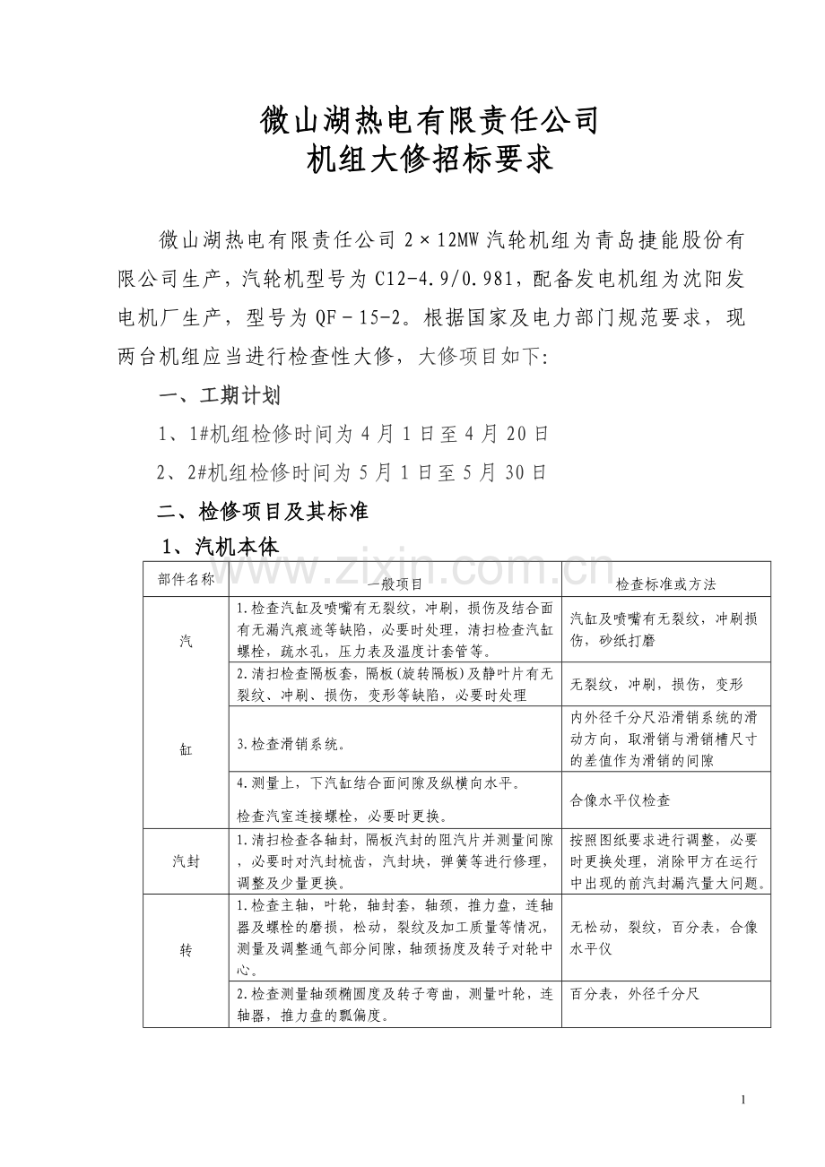 汽轮机检修标准.doc_第1页