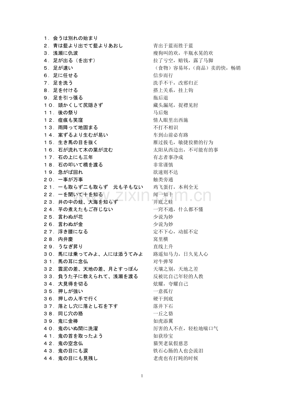 日语成语谚语名言大全.doc_第1页