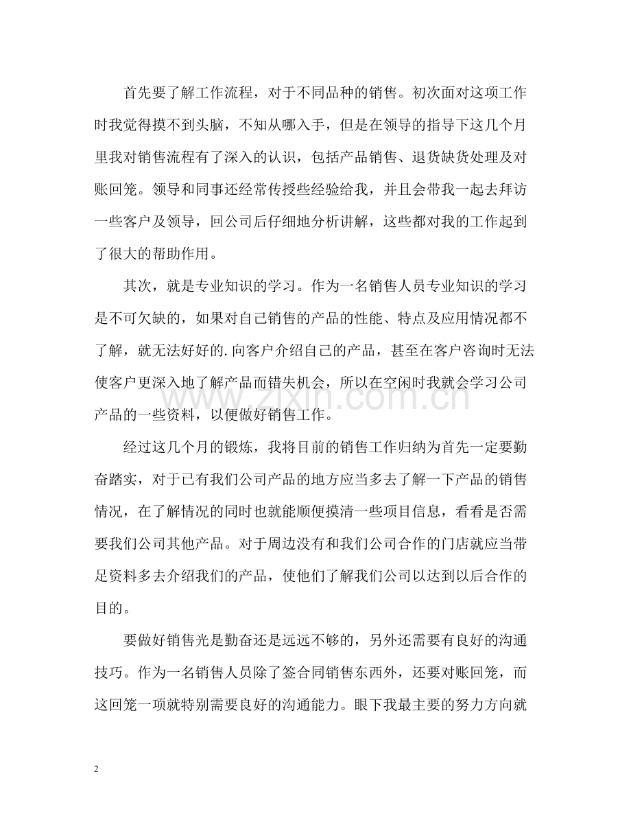 医药销售试用期工作总结.docx_第2页