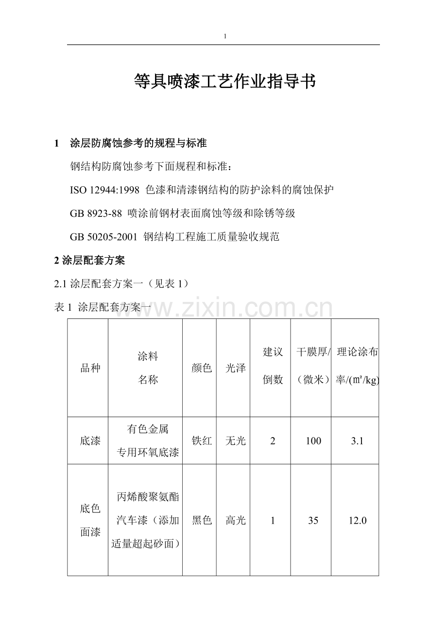 灯具喷漆工序指导书.doc_第1页