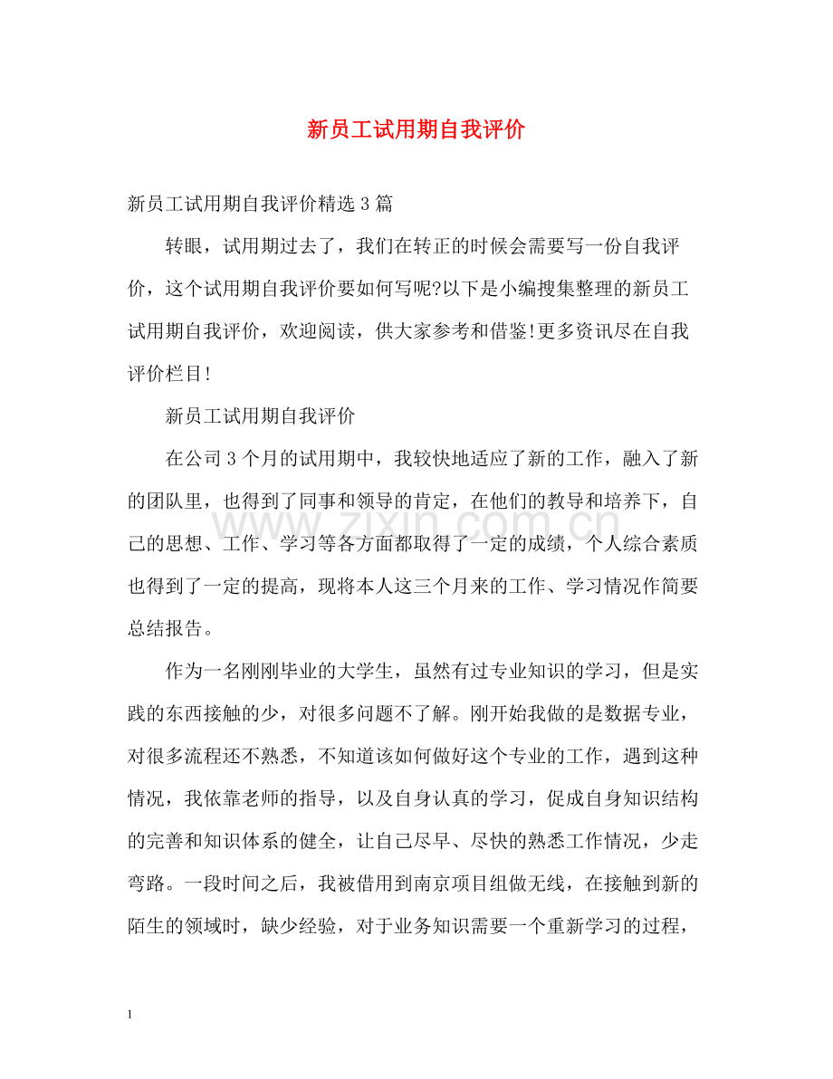 新员工试用期自我评价.docx_第1页