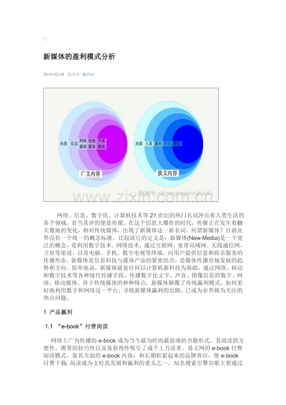 新媒体的盈利模式分析.doc_第1页