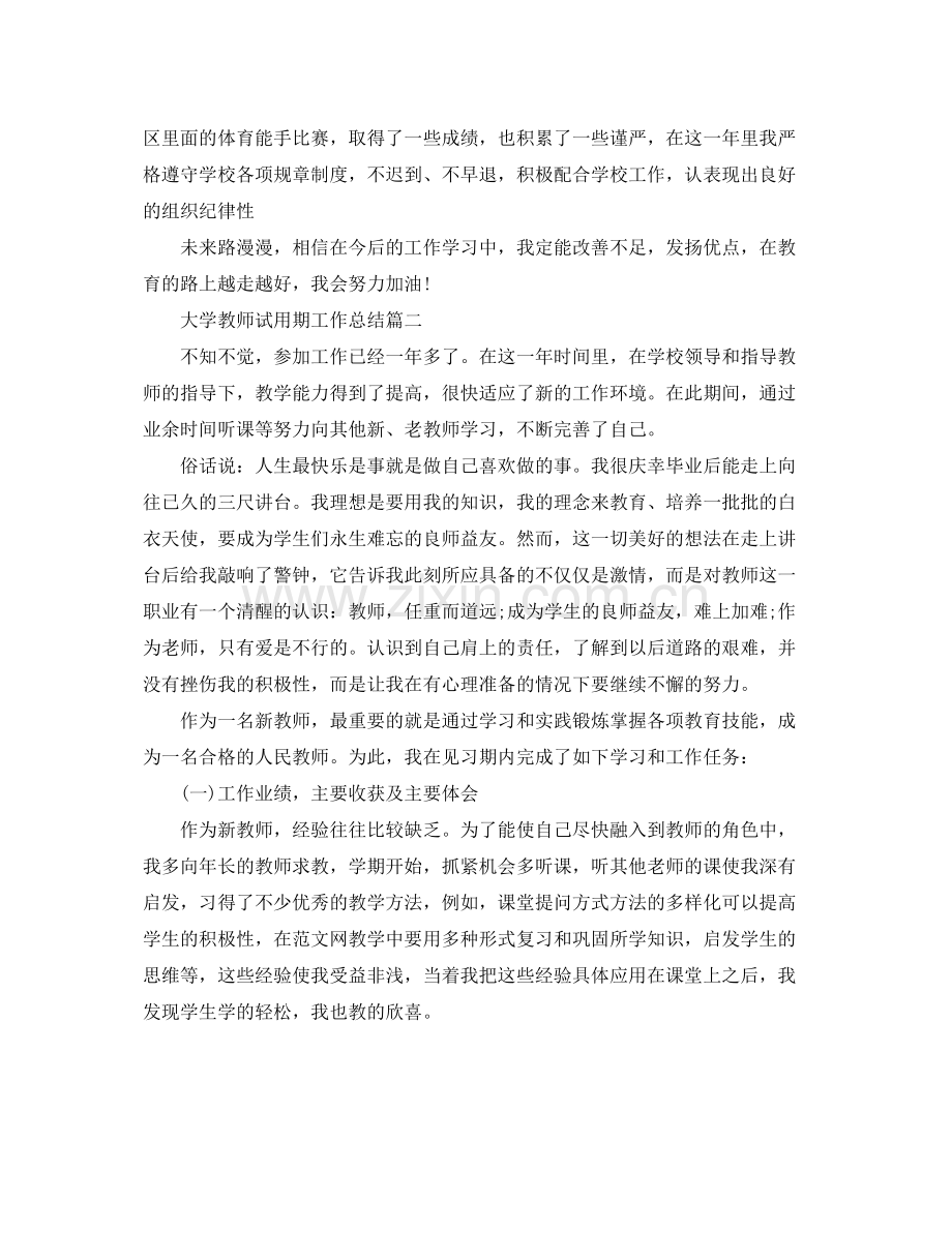 大学教师试用期工作总结 .docx_第2页