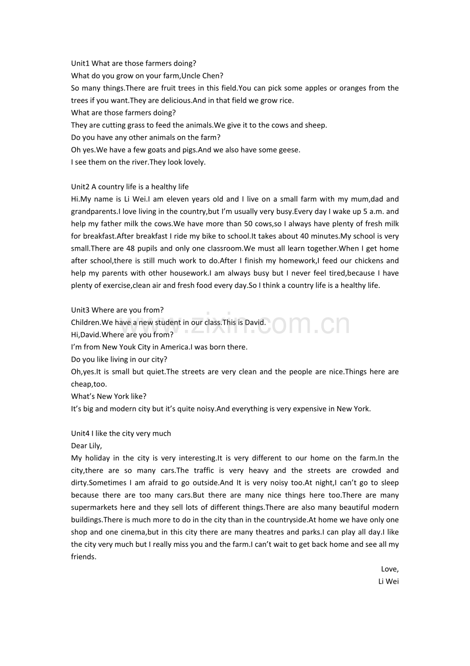 小学英语课文六年级上册(教育科学出版社).doc_第1页