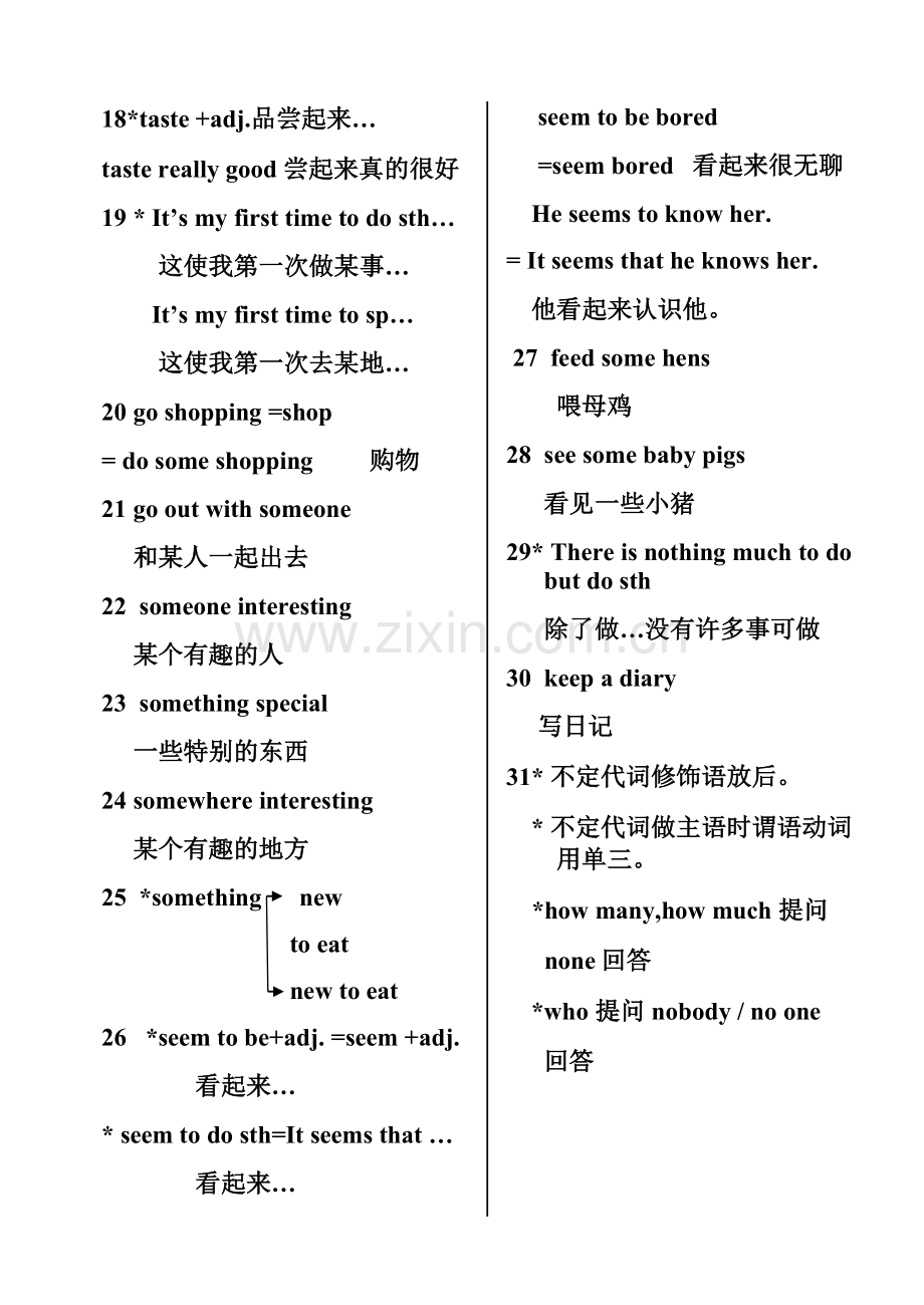 新版人教版新目标英语八上Unit1重点短语与句子.doc_第2页