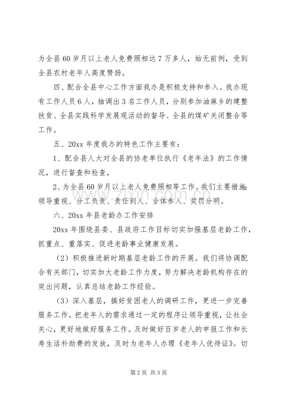 县老龄办工作总结与工作计划.docx_第2页