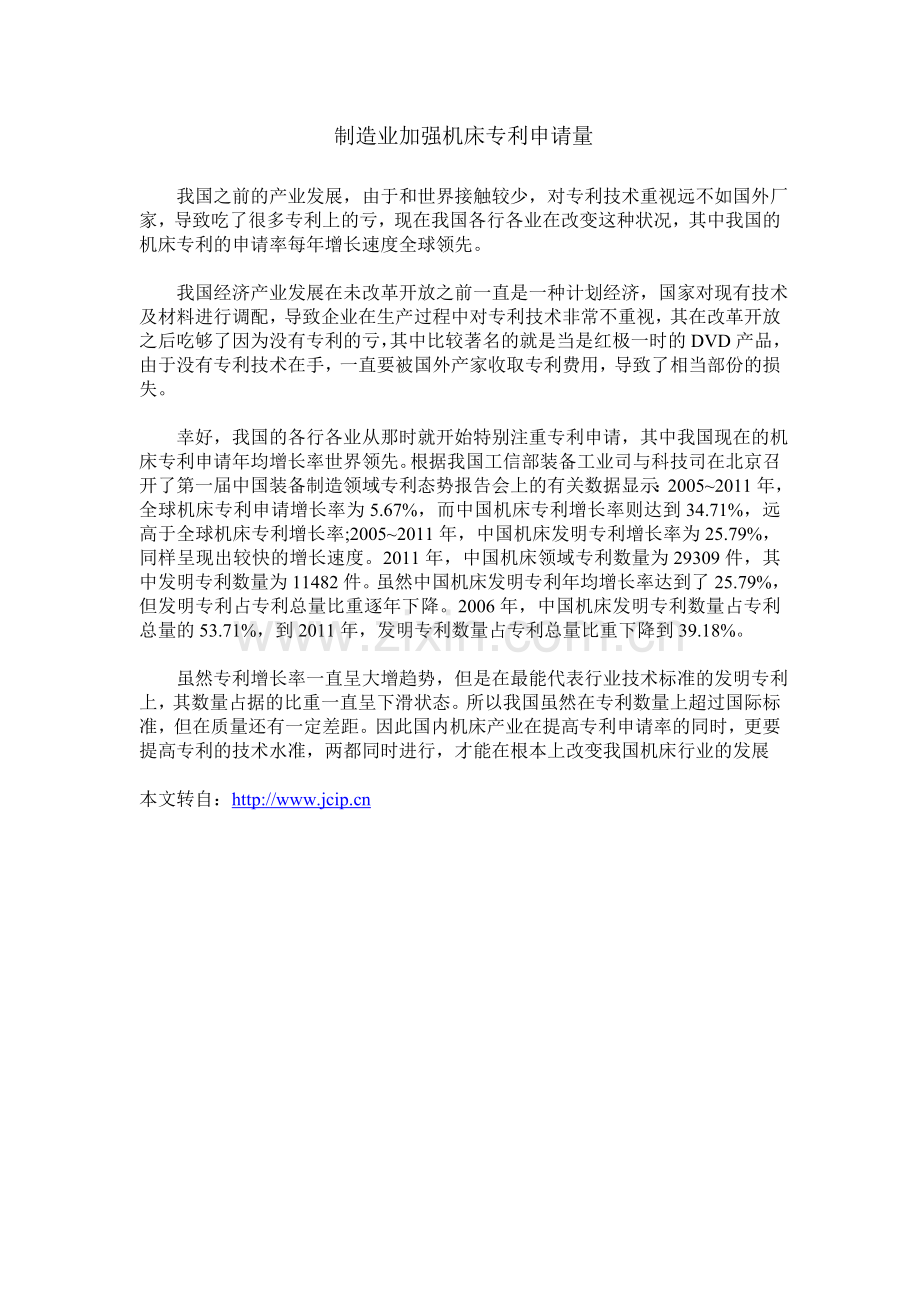 制造业加强机床专利申请量.doc_第1页