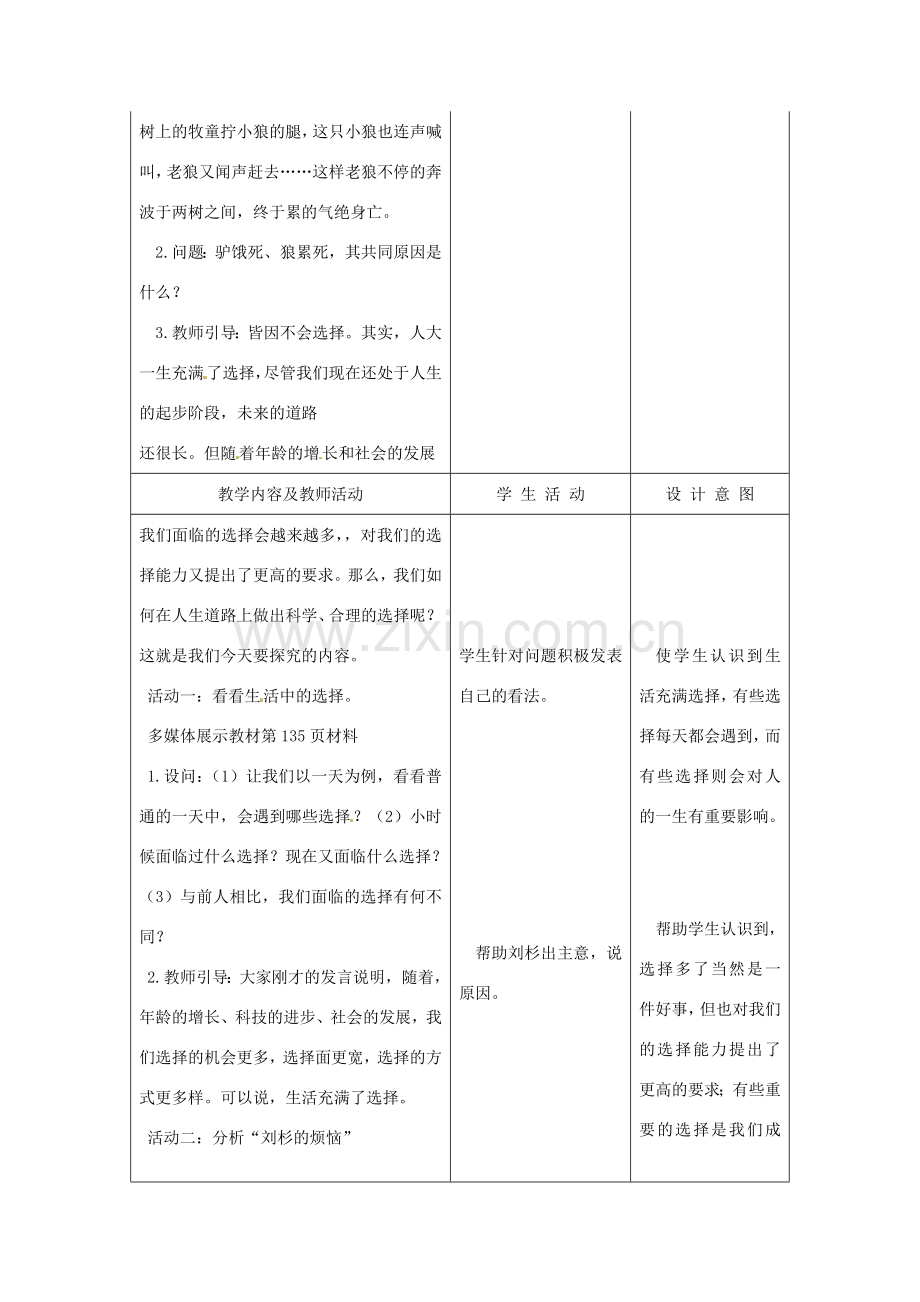 江苏省南通市实验中学九年级政治全册 4.10.3未来道路我选择教案 新人教版.doc_第2页
