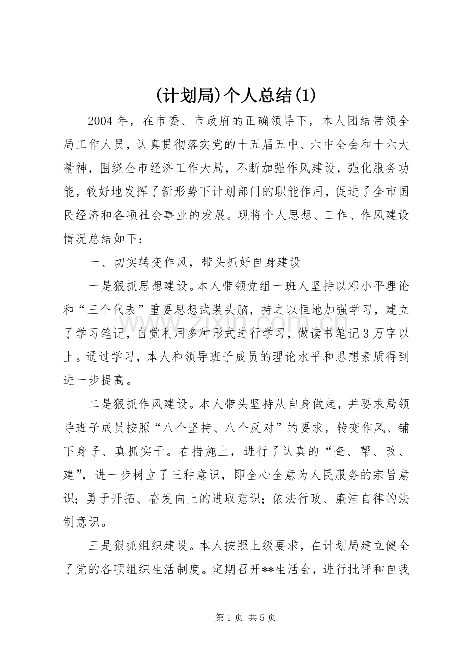 (计划局)个人总结(1).docx_第1页