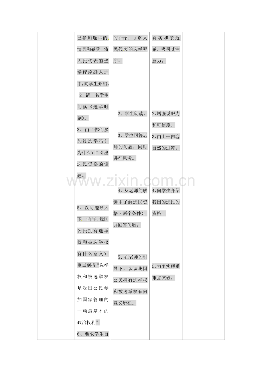 九年级政治 第九课《人民代表的责任》教案 人民版.doc_第2页