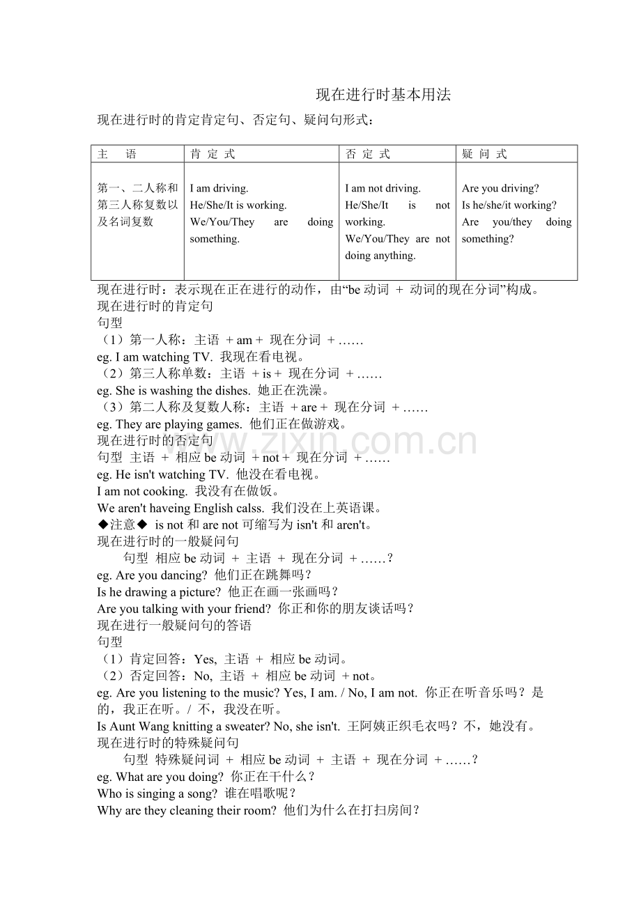 现在进行时基本用法.doc_第1页