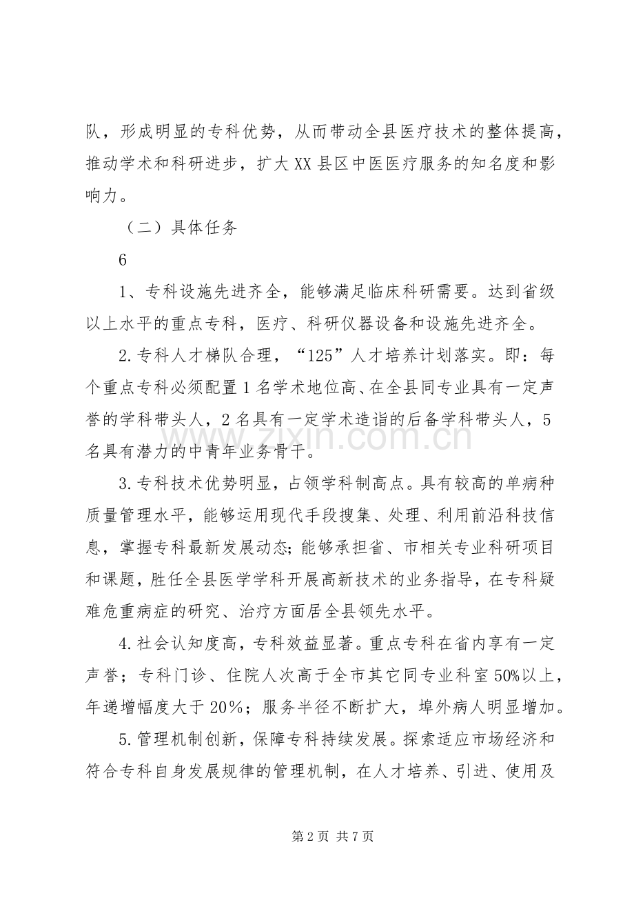 医院重点专科建设计划 .docx_第2页