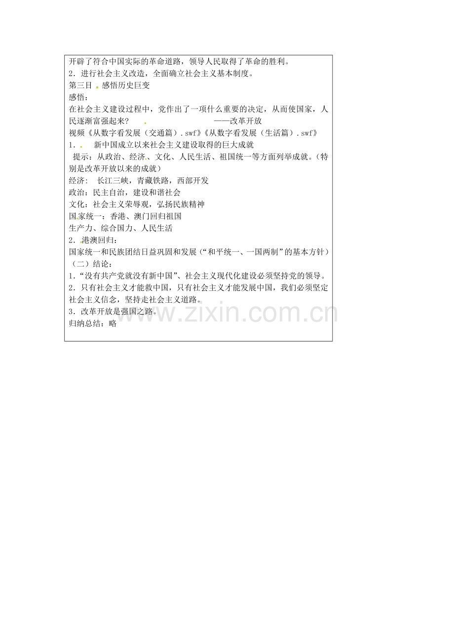 九年级政治全册 8.1 辉煌的历史篇章教案 苏教版-苏教版初中九年级全册政治教案.doc_第2页