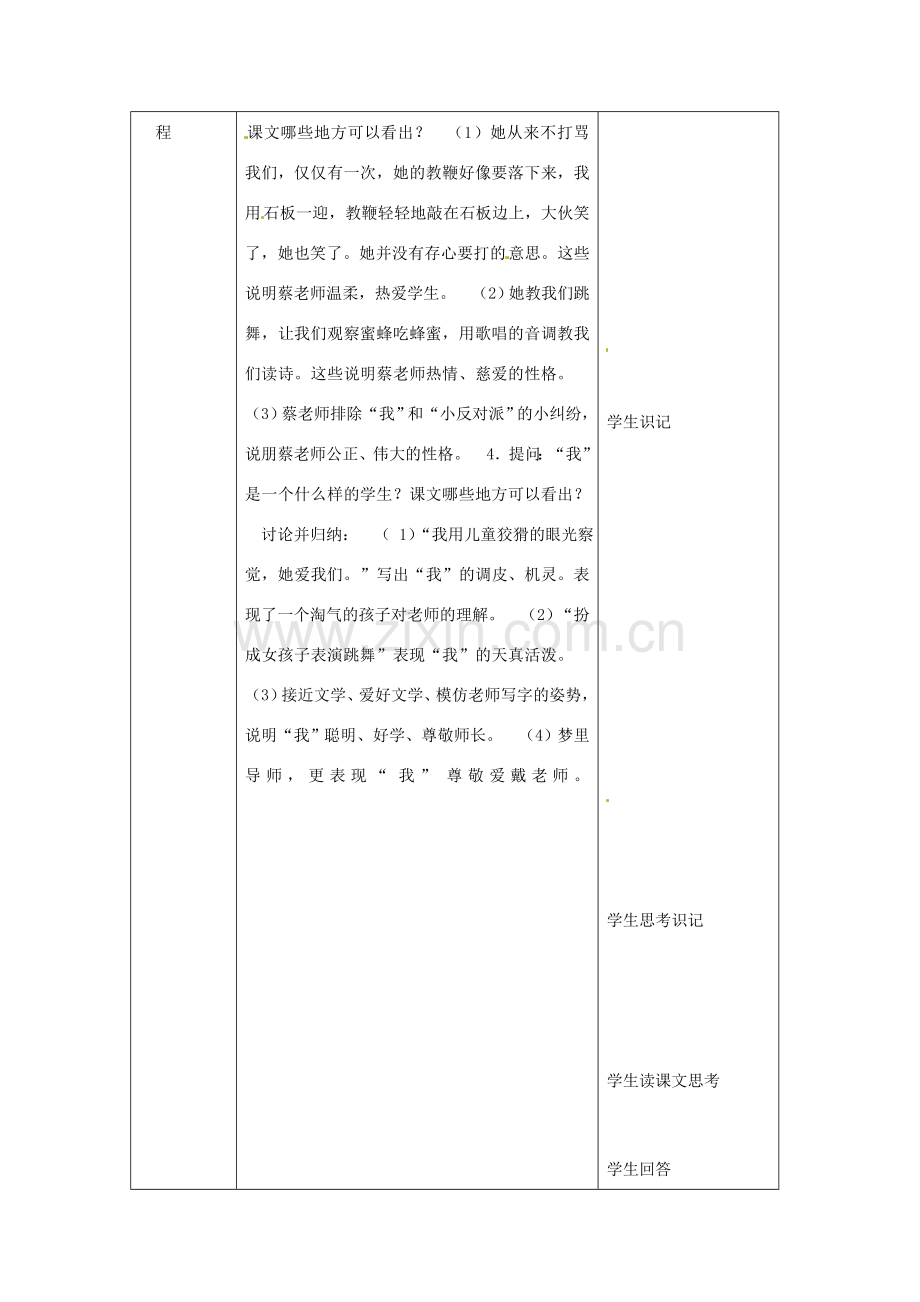 北京市大兴区魏善庄中学七年级语文上册 第二单元 第5课 我的老师教案2 北京课改版.doc_第2页