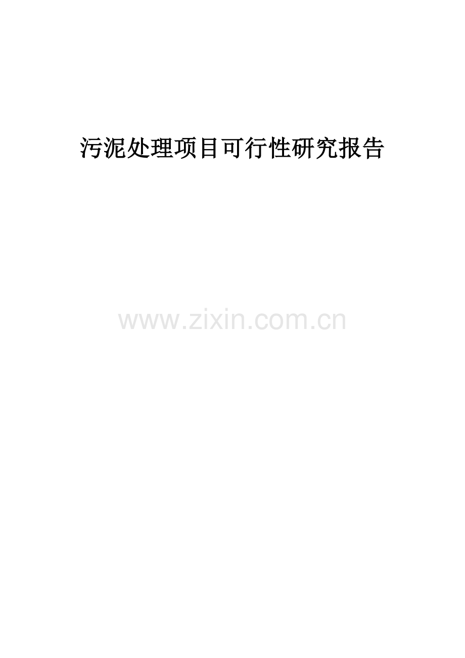 污泥处理项目可行性研究报告.docx_第1页