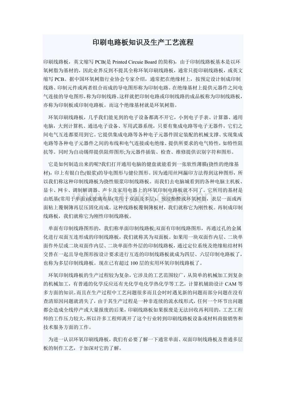 印刷电路板知识及生产工艺流程.doc_第1页