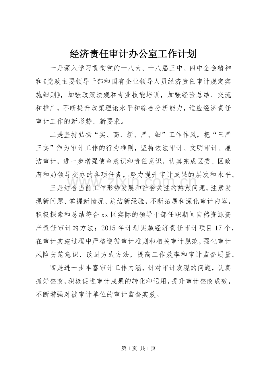 经济责任审计办公室工作计划.docx_第1页