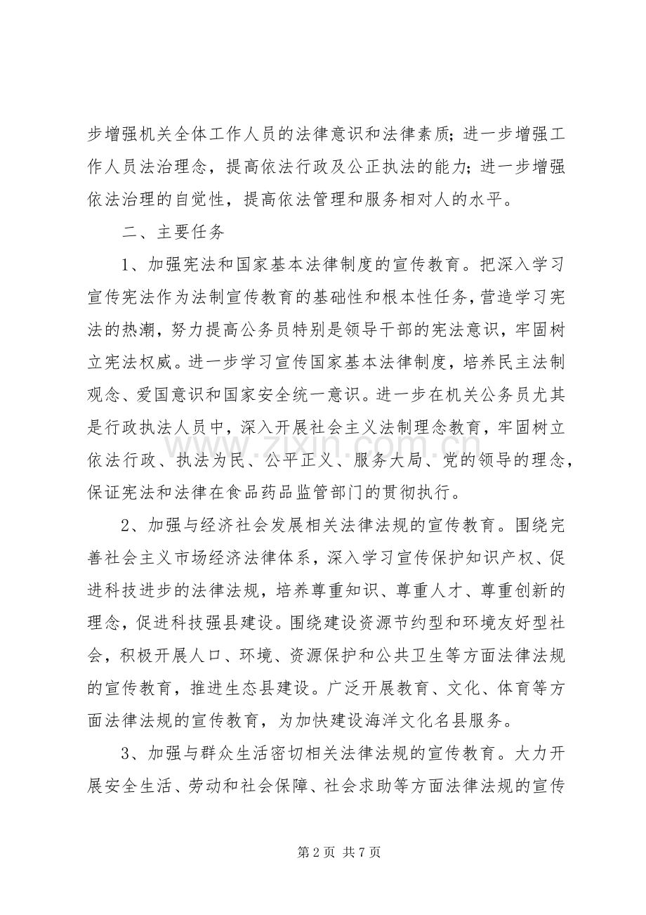 【县食品药品监督管理局五五普法工作规划】七五普法规划.docx_第2页
