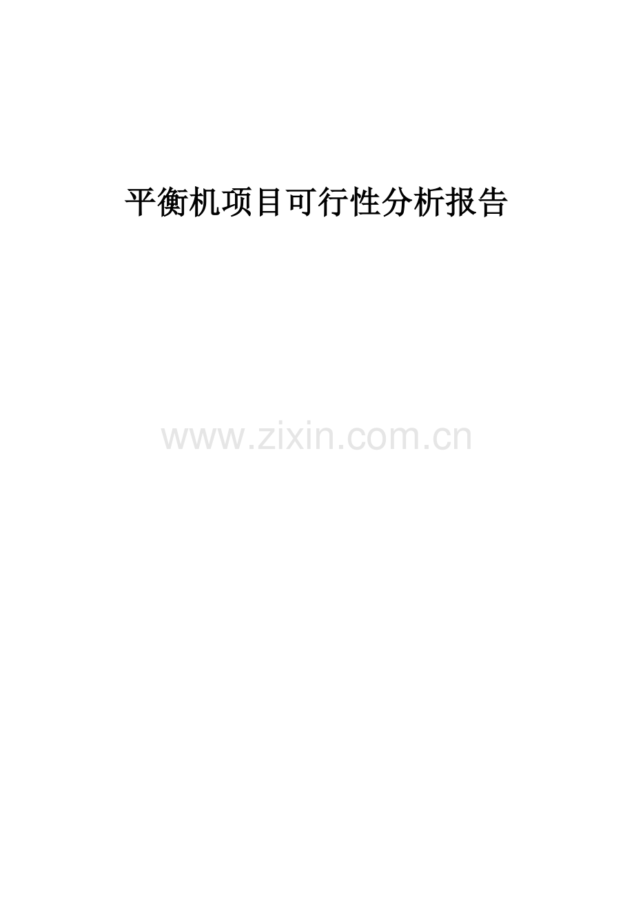 平衡机项目可行性分析报告.docx_第1页